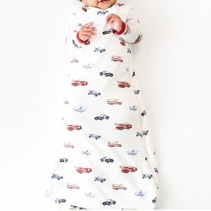 Kyte BABY White Sleep Sack with Vehicle Print